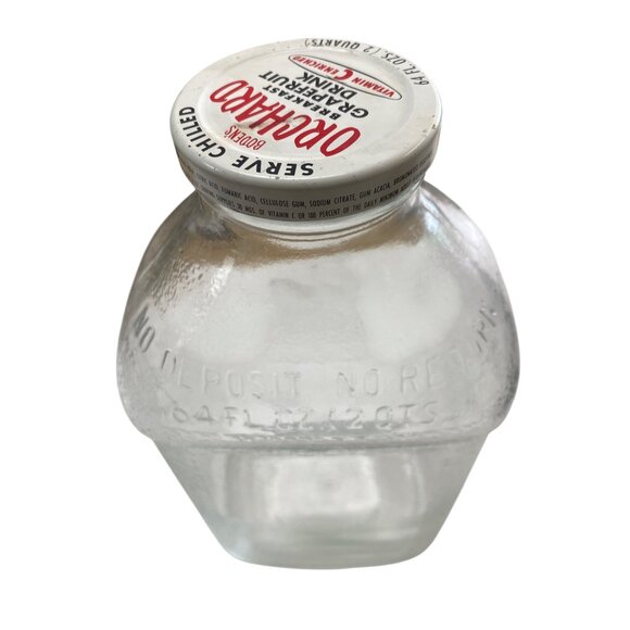 Vintage Orchard Juices Glass Bottle 64 Fl Oz With Lid - Picture 4 of 6